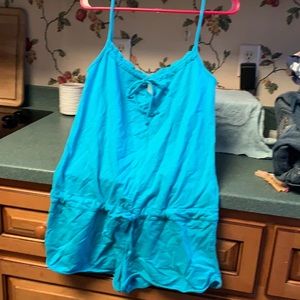 Roxy Romper Teal with tie at waist and neck